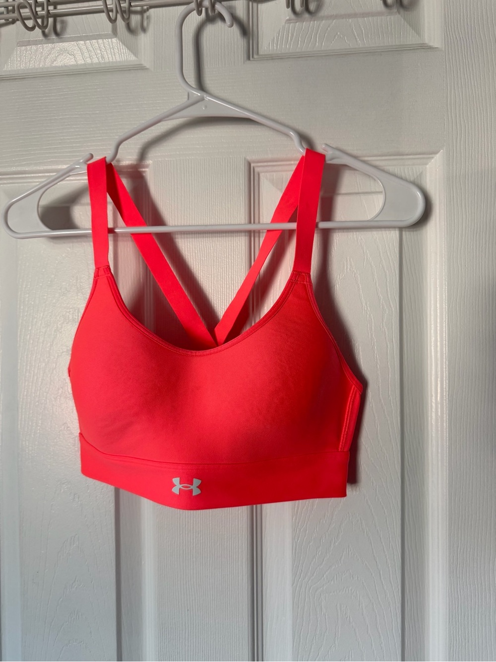 Under Armour Women's Sports Bra - Neon Coral Pink Brand New